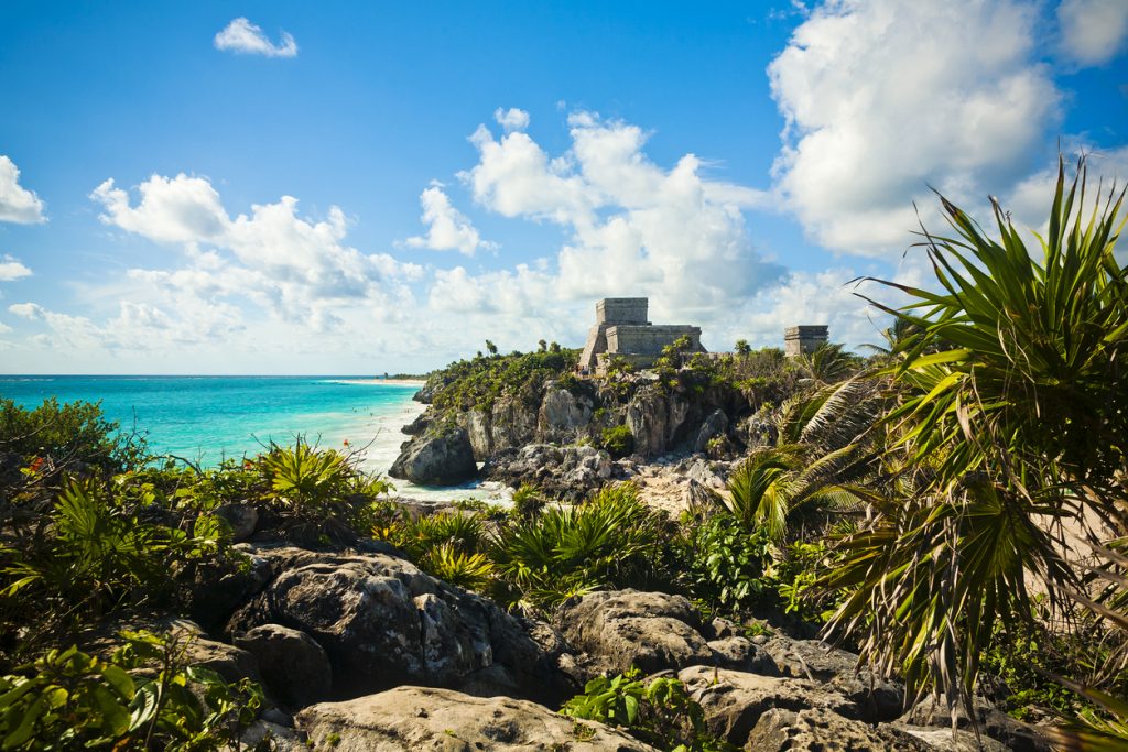 The Mayan Ruins Of Tulum Overlooking The Ocean paradise