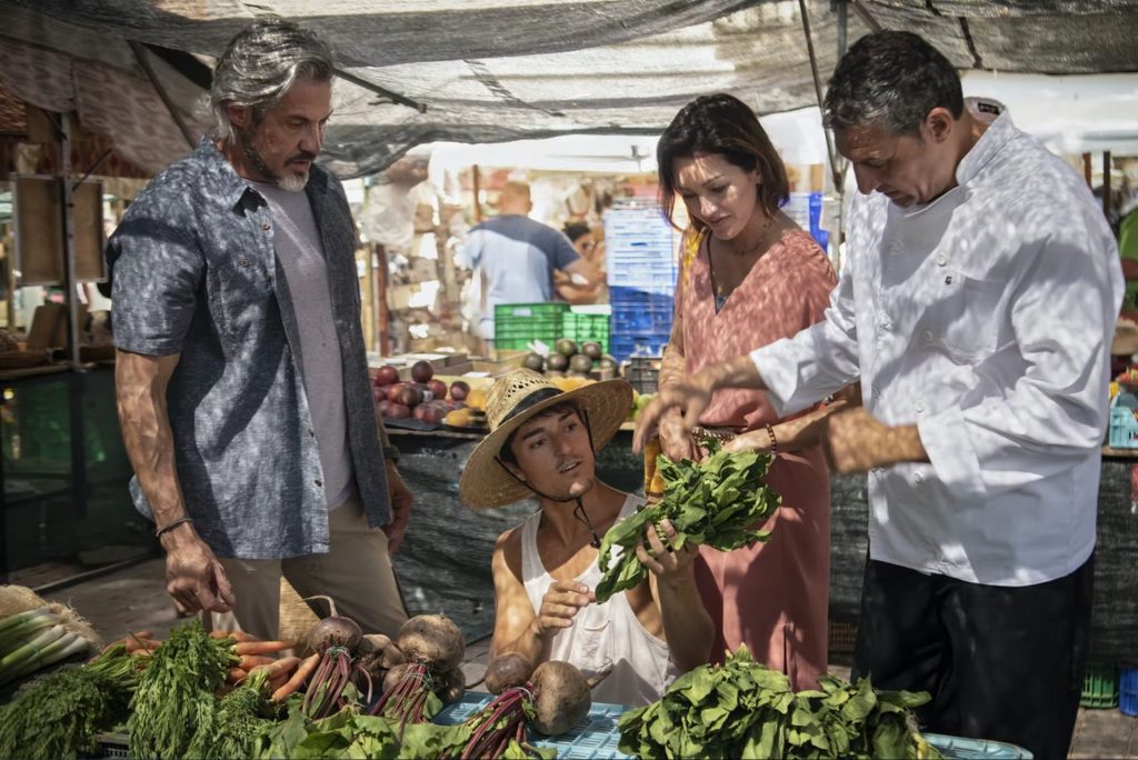 group of people at a local market