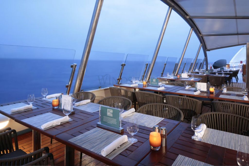 outdoor tables on Windstar Cruises