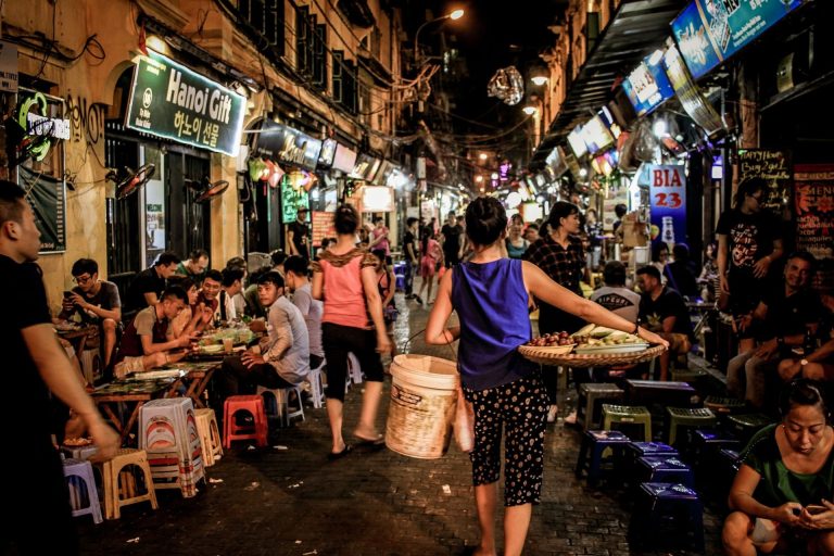 A lively alley in Hanoi