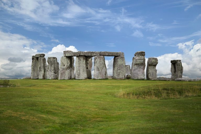 The rock formations at Stonehenge in England on a sunny day