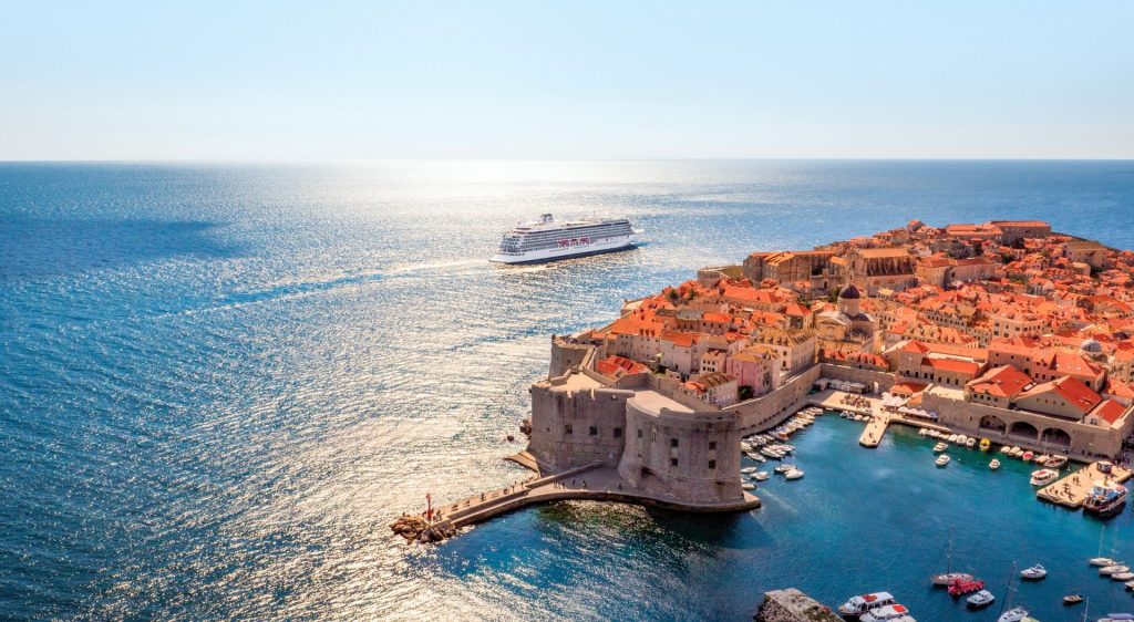 a viking river cruise ship off the coast of croatia