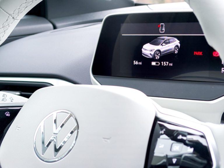 The digital display on a new Volks Waggon, this display is part of what is sending us towards autonomous vehicles