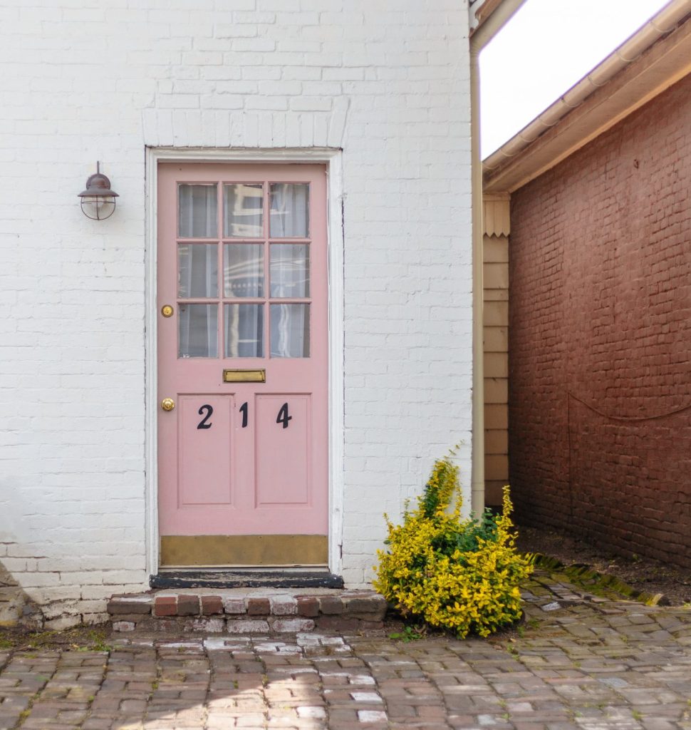 pink front door