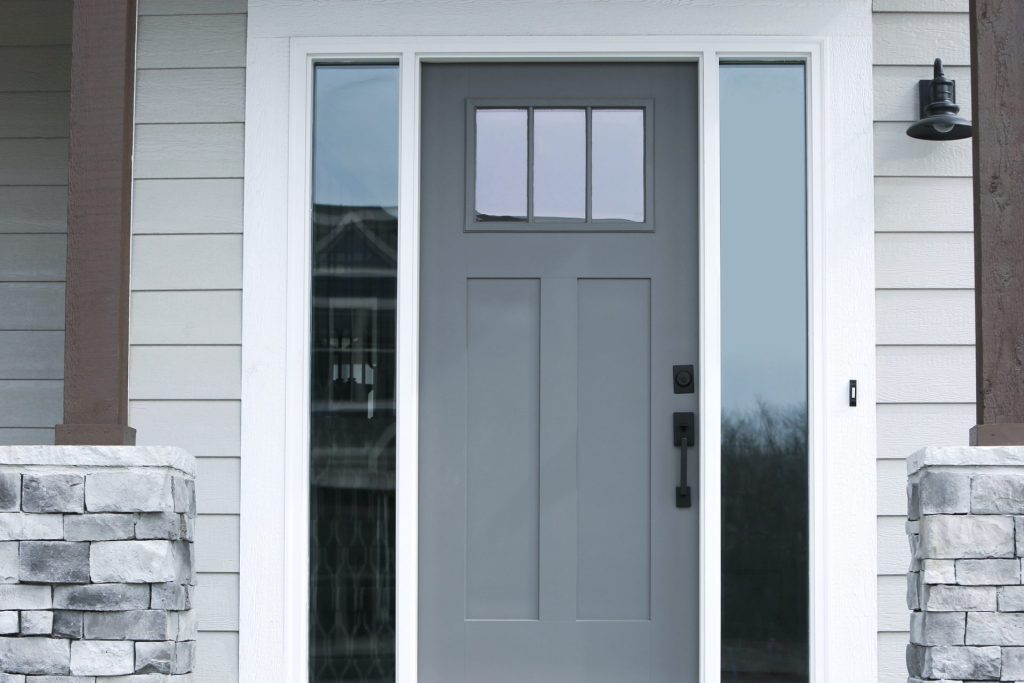 Gray front door