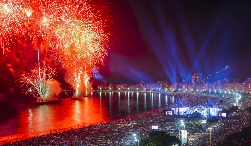 New years fireworks in Brazil