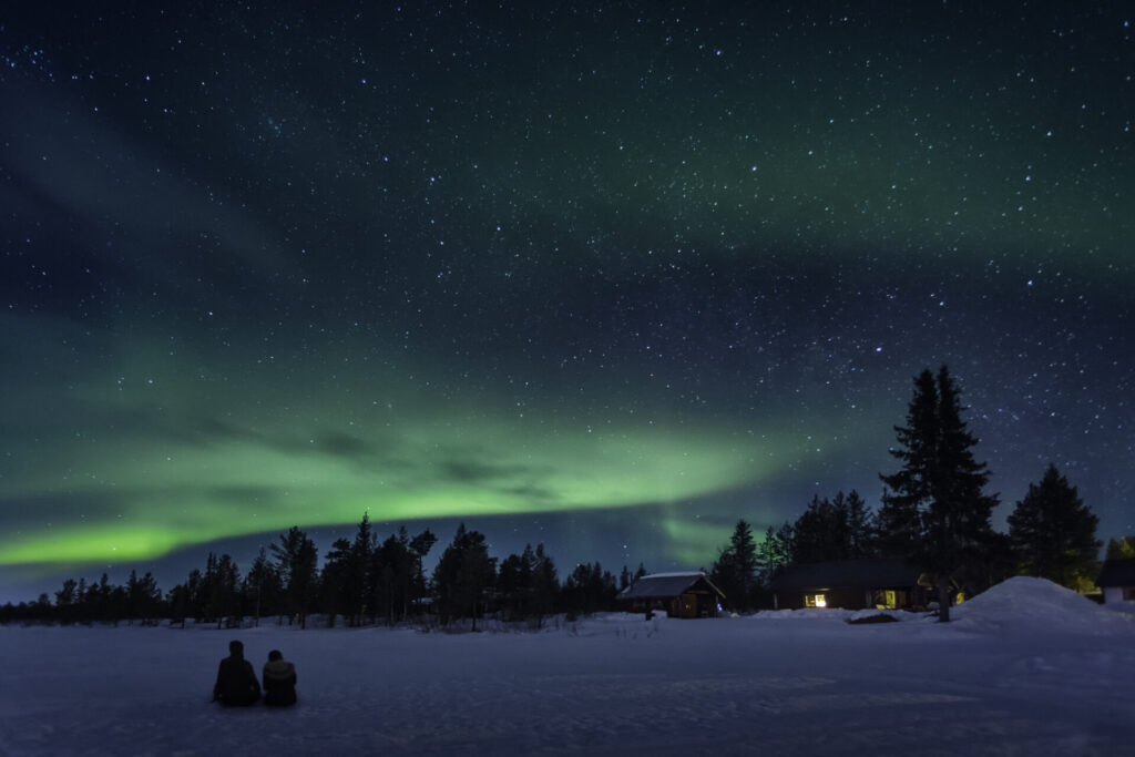 aurora borealis in Lapland in the north of Sweden.