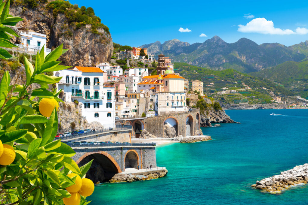 Beautiful view of Amalfi on the Mediterrane