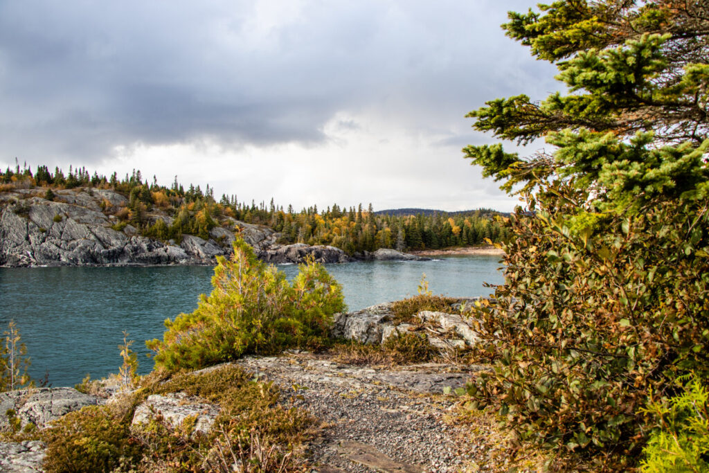 landscape with lake and trees at Pukaskwa National Park, Marathon, Ontario