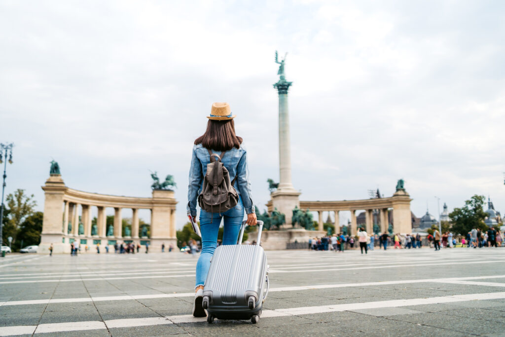 Tourist woman visiting Budapest