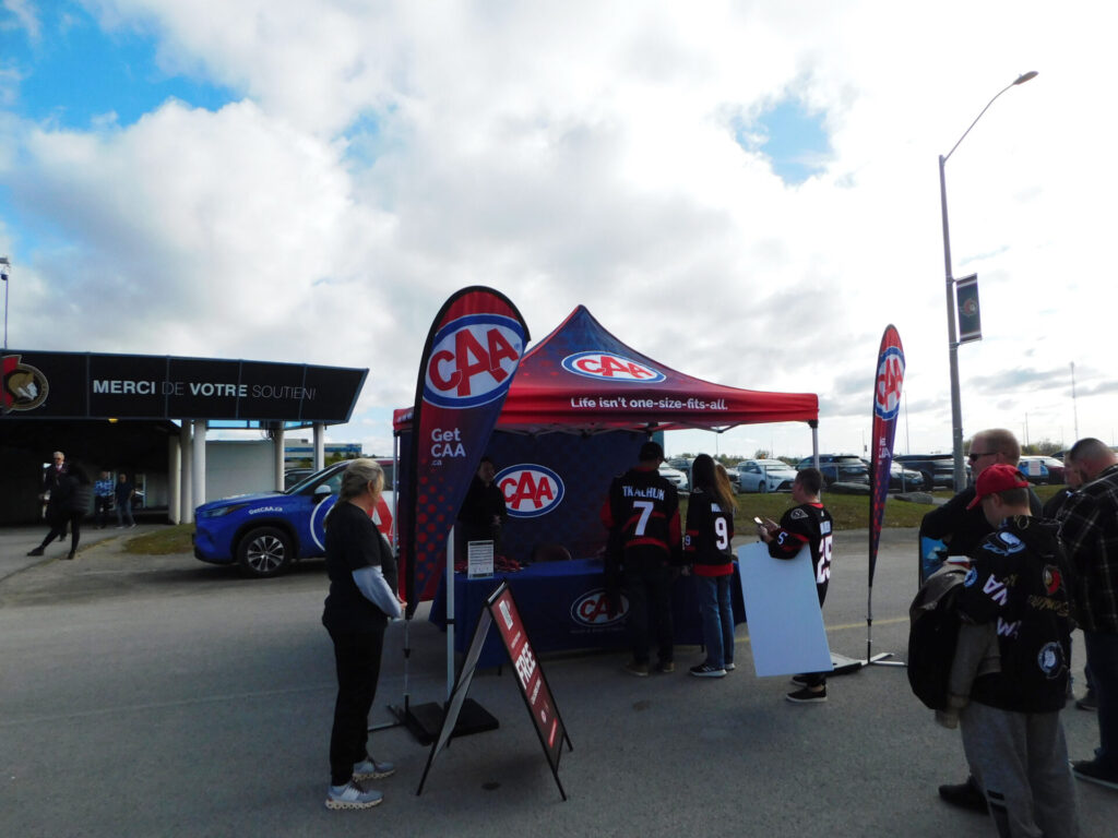 The CAA booth outside the Canadian Tire Centre